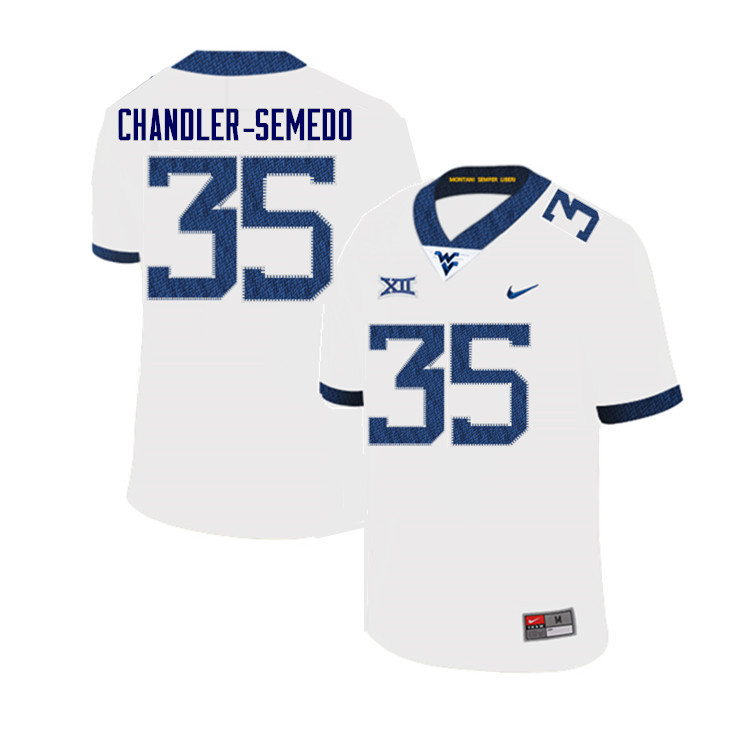 Men #35 Josh Chandler-Semedo West Virginia Mountaineers College Football Jerseys Sale-White
